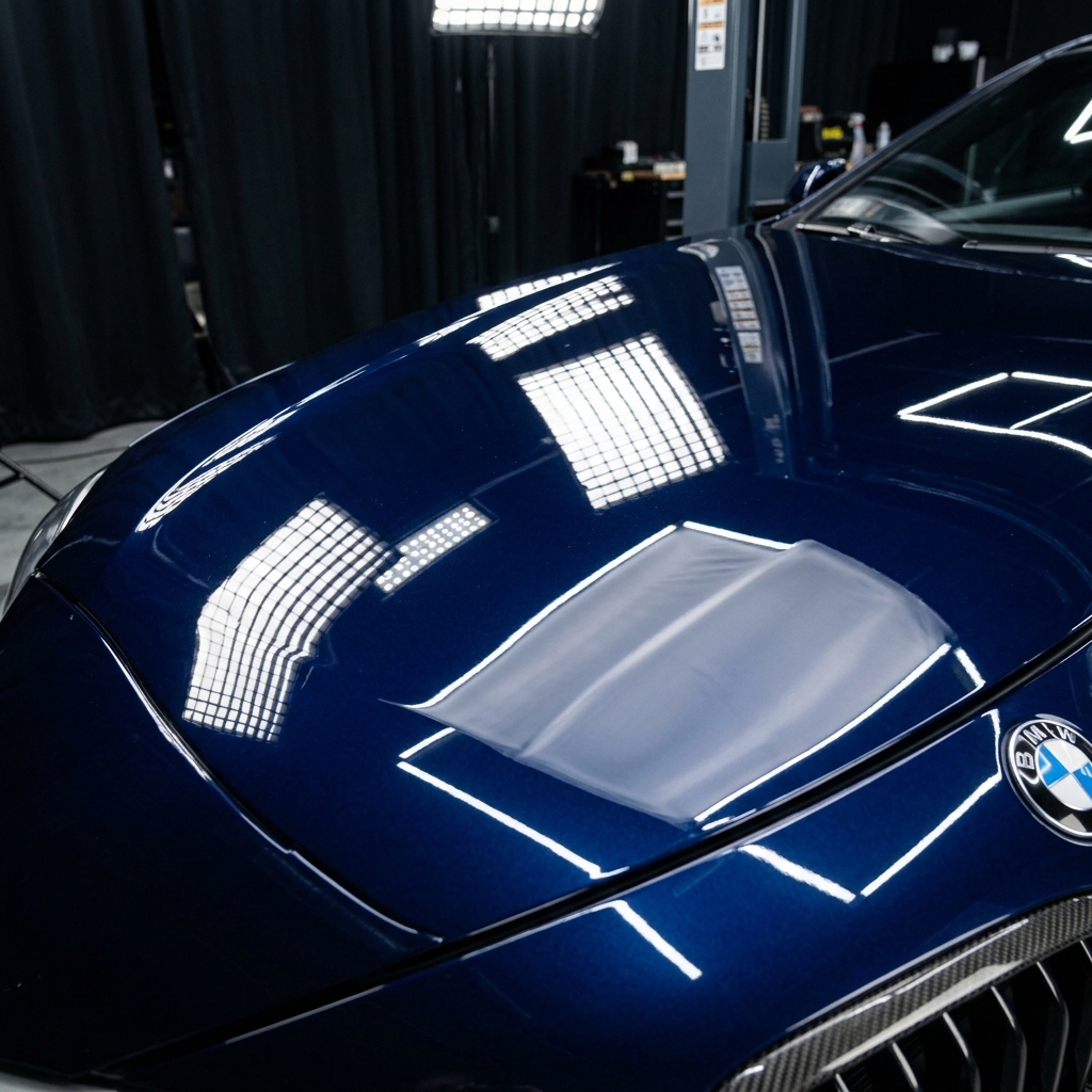 Shiny car paint after ceramic detailing
