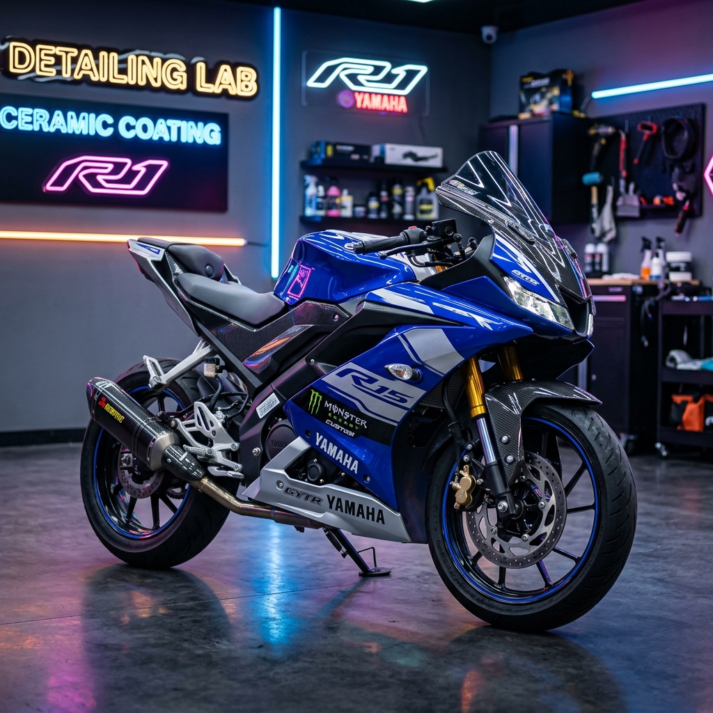 Customized Yamaha R15 motorcycle
